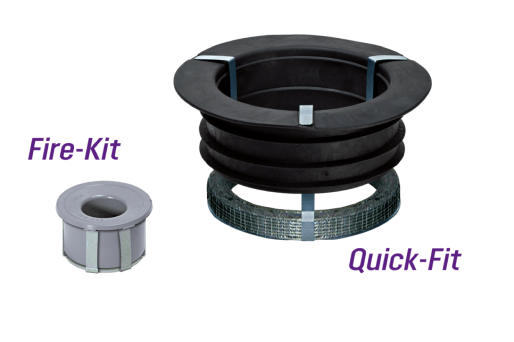 Brand- en rookgasbeschermingsinzetstuk Fire-Kit en doorvoerdichting Quick-Fit Brand- en rookgasbeschermingsinzetstuk Fire-Kit en doorvoerdichting Quick-Fit