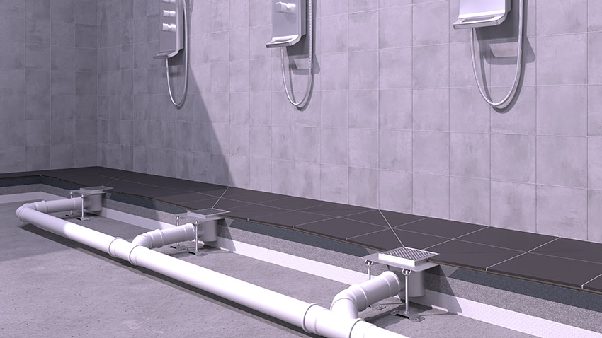 Renovatieafvoer in een zwembad