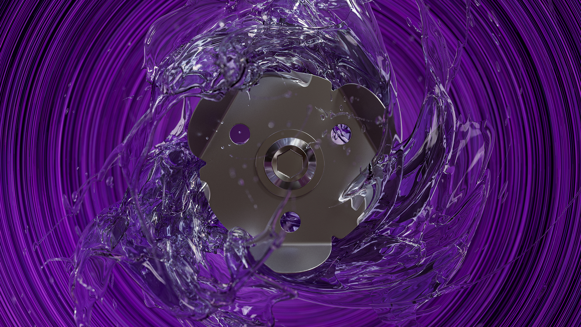 Snijwerk van een kleine opvoerinstallatie met roterend water. 