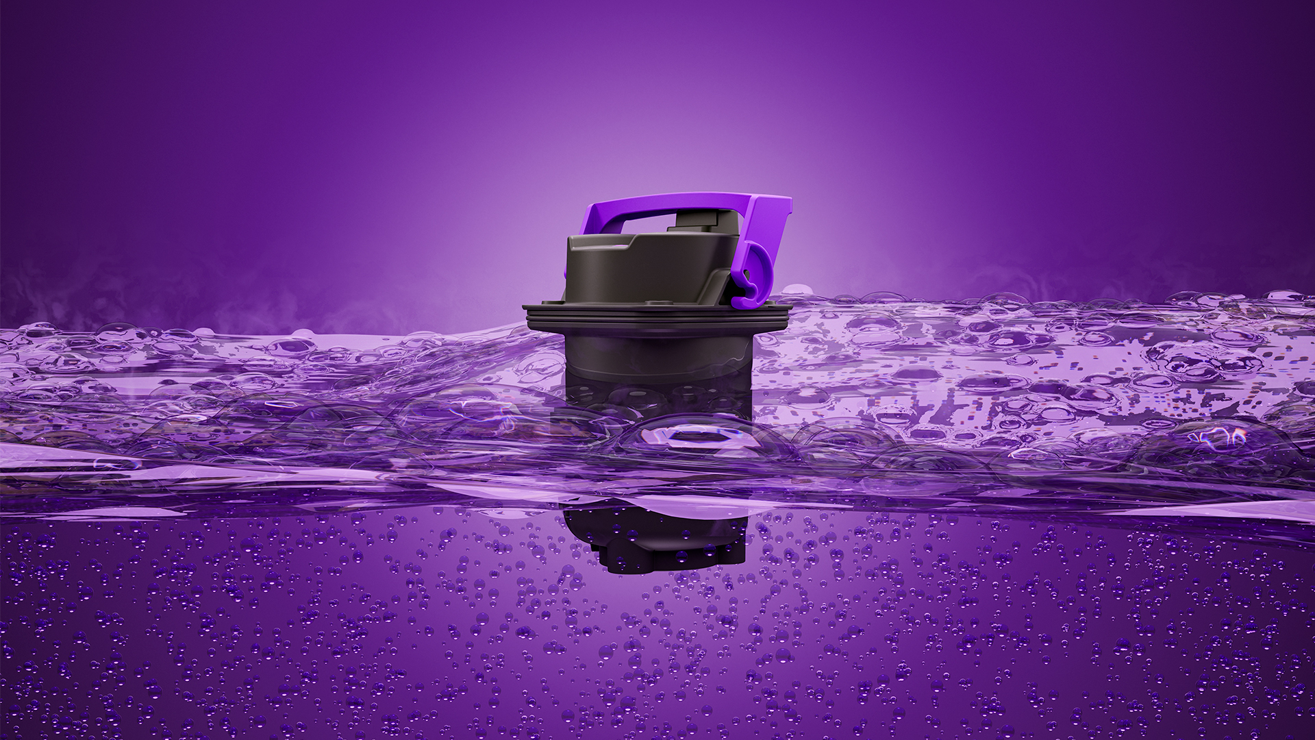 Pomp die in agressief afvalwater wordt ondergedompeld.