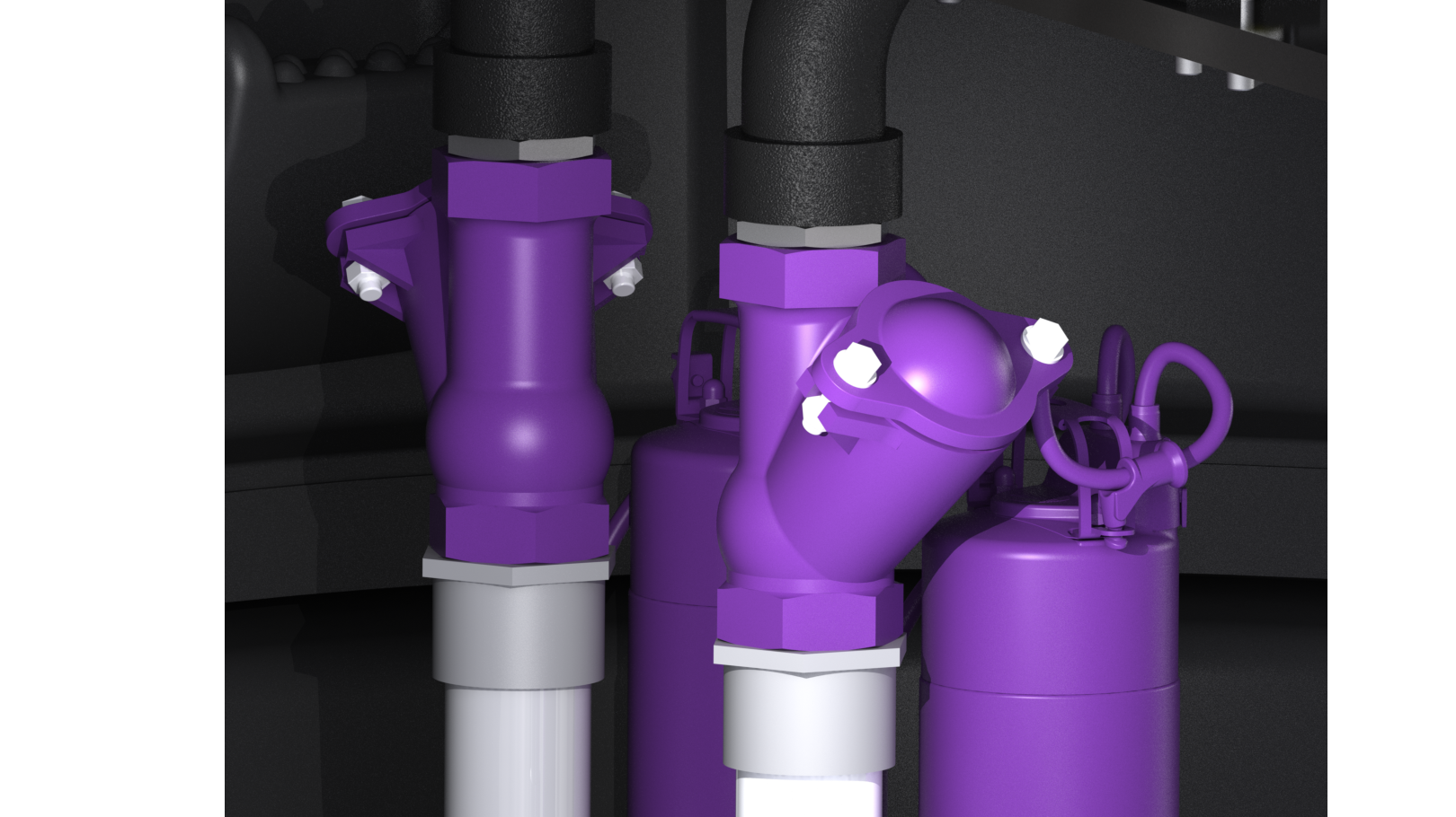 Station de relevage Aquapump XL Basic Vue détaillée du dispositif anti-retour