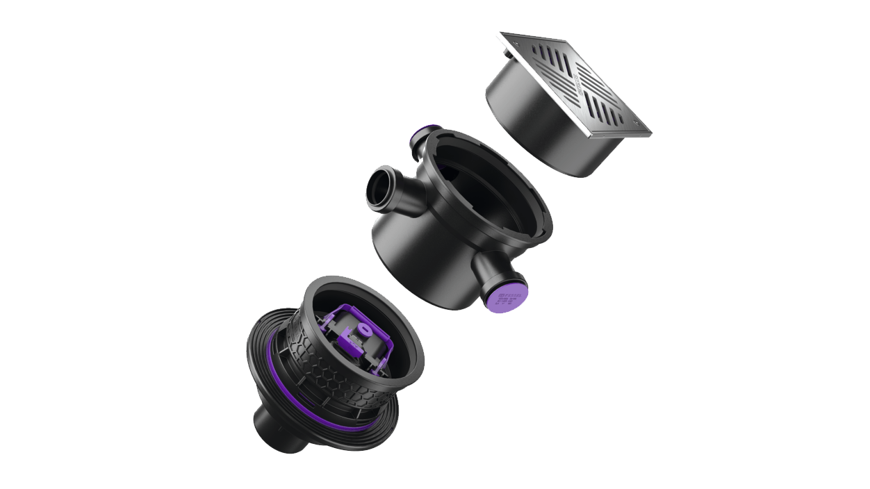 Kelderafvoer met verleng- en opzetstuk Kelderafvoer met verleng- en opzetstuk