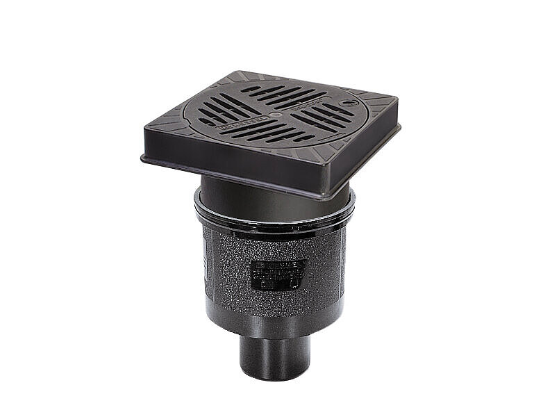 Erfafvoer Ecoguss 200 met verticale uitloop Erfafvoer Ecoguss 200 met verticale uitloop