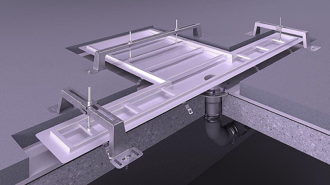 Étrier de montage pour caniveaux en acier inoxydable