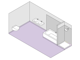Badkamer in de woning met een bad zonder douche en met een douchebak zonder douchewand. Badkamer in de woning met een bad zonder douche en met een douchebak zonder douchewand.
